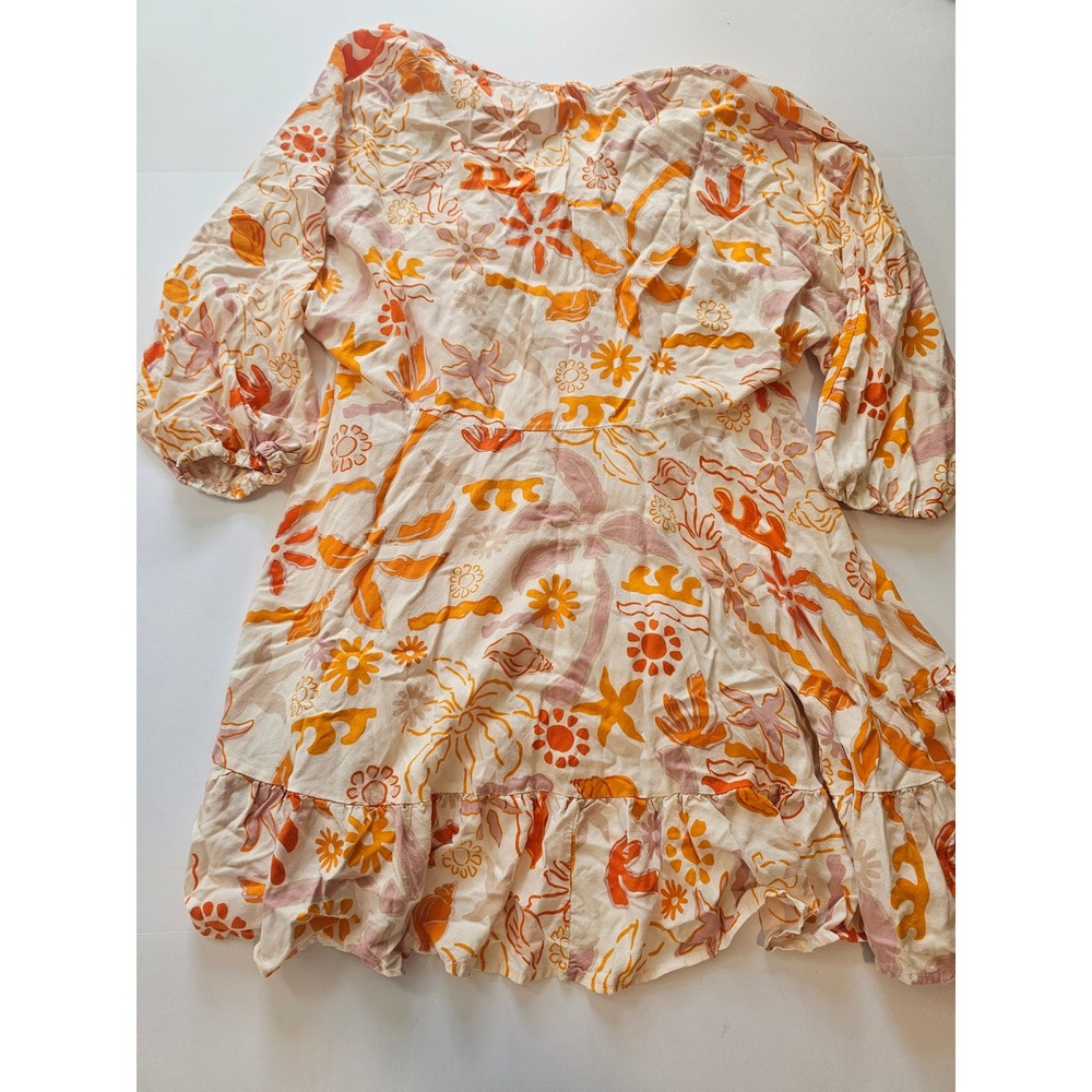 Label of Love Mini Dress Women S Orange Boho Coastal Shell Starfish - Picture 6 of 6